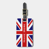 De vlag van de Unie met een monogram wordt heel go Bagagelabel (Voorkant verticaal)