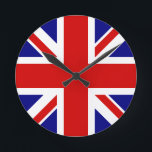 De vlag van de Unie Ronde Klok<br><div class="desc">The Union Jack Flag of the UK - United Kingdom, dat in Groot-Brittannië is gevestigd. De vlag van Union Jack symboliseert de eenheid tussen Engeland, Schotland en Ierland. De kleuren van de vlag van de unienhefboom zijn rood, blauw, wit. Dit ontwerp is ook beschikbaar op vele andere producten voor u...</div>