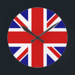 De vlag van de Unie Ronde Klok<br><div class="desc">The Union Jack Flag of the UK - United Kingdom, dat in Groot-Brittannië is gevestigd. De vlag van Union Jack symboliseert de eenheid tussen Engeland, Schotland en Ierland. De kleuren van de vlag van de unienhefboom zijn rood, blauw, wit. Dit ontwerp is ook beschikbaar op vele andere producten voor u...</div>