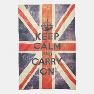 De  vlag van de Union Jack houdt kalm en gaat door Theedoek