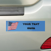 De Vlag van de V.S. met jouw tekst Bumpersticker (Op auto)