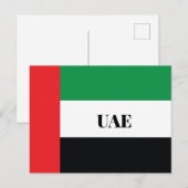 De vlag van de Verenigde Arabische Emiraten Briefkaart (Voorkant / Achterkant)