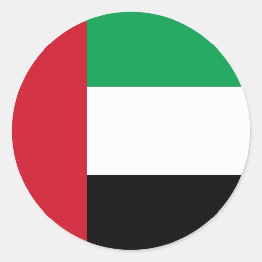 De vlag van de Verenigde Arabische Emiraten Ronde Sticker (Voorkant)