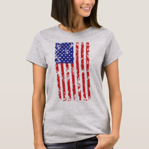 De Vlag van de Verenigde Staten in een Verhard Pat T-shirt