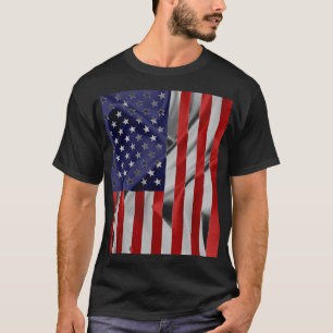 De vlag van de Verenigde Staten van Amerika Black T-shirt