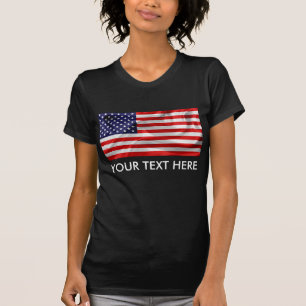De vlag van de Verenigde Staten van Amerika Black T-shirt