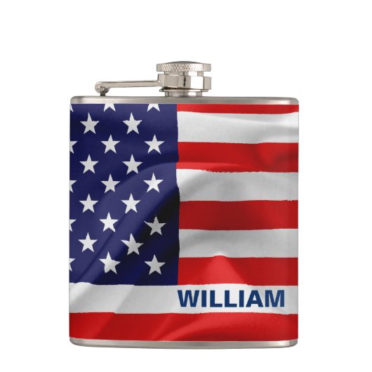 De vlag van de Verenigde Staten van Amerika Heupfles (Voorkant)