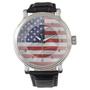 De vlag van de Verenigde Staten van Amerika Horloge