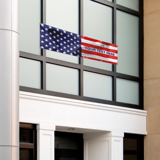 De vlag van de Verenigde Staten van Amerika. Spandoek (Buitenkant Gebouw)