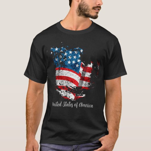 de vlag van de Verenigde Staten van Amerika T-shirt (Voorkant)