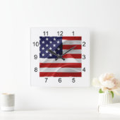 De vlag van de Verenigde Staten van Amerika Vierkante Klok (Huis)