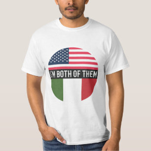 DE VLAG VAN DE VS EN ITALIË IK BEN BEIDE VAN HEN T-SHIRT