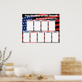 De vlag van de VS hoogste student van de maand kla Poster (Keuken)