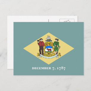 De vlag van Delaware, de vlag van Delaware Briefkaart