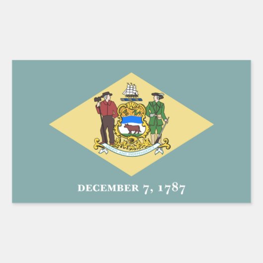 De vlag van Delaware, de vlag van Delaware Rechthoekige Sticker (Voorkant)