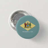 De vlag van Delaware, de vlag van Delaware Ronde Button 3,2 Cm (Voorkant /achterkant)