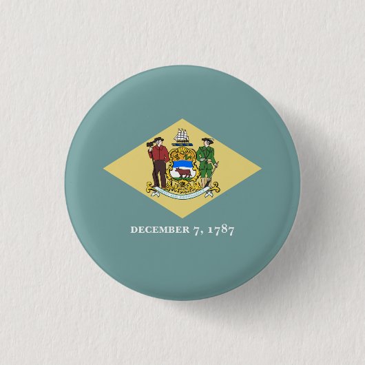 De vlag van Delaware, de vlag van Delaware Ronde Button 3,2 Cm (Voorkant)