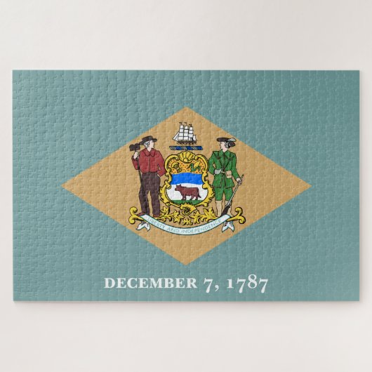 De vlag van Delaware (DE, VS) Legpuzzel (Horizontaal)