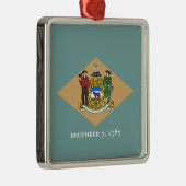 De vlag van Delaware (DE, VS) Metalen Ornament (Rechts)