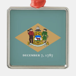 De vlag van Delaware (DE, VS) Metalen Ornament