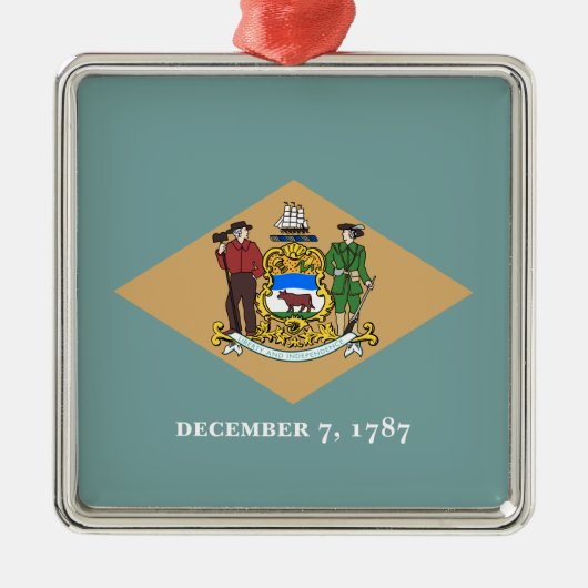 De vlag van Delaware (DE, VS) Metalen Ornament (Voorkant)