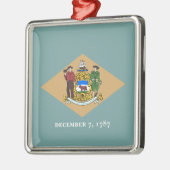De vlag van Delaware (DE, VS) Metalen Ornament (Links)