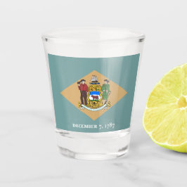 De vlag van Delaware (DE, VS) Shot Glas