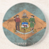 De vlag van Delaware; Zandsteen Onderzetter (Voorkant)