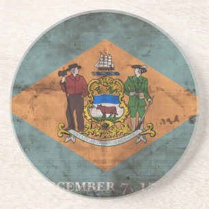 De vlag van Delaware; Zandsteen Onderzetter