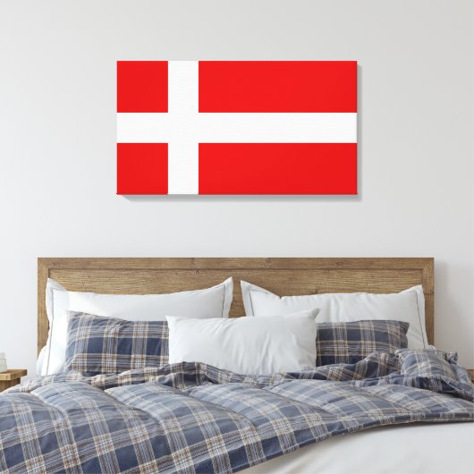 De vlag van Denemarken Canvas Afdruk (Insitu (Slaapkamer))