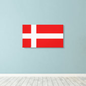 De vlag van Denemarken Canvas Afdruk (Insitu (Houten vloer))