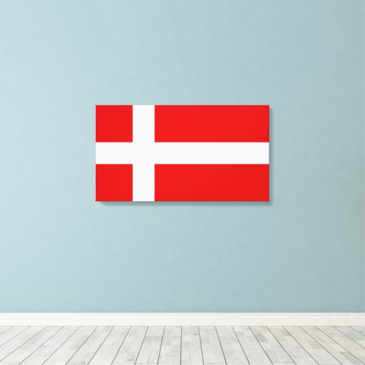 De vlag van Denemarken Canvas Afdruk (Insitu (Houten vloer))
