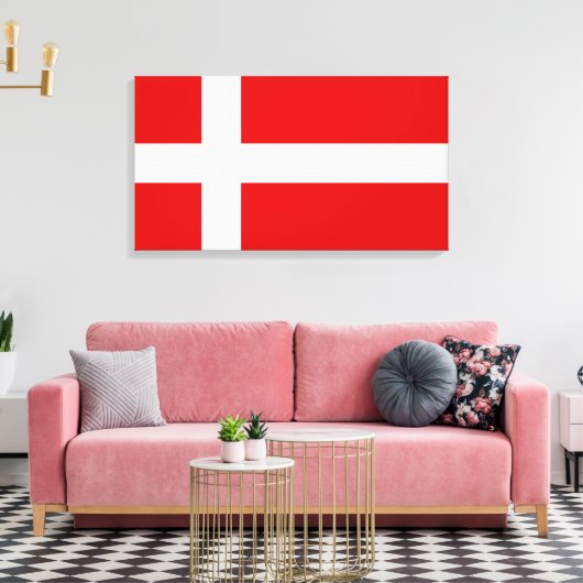 De vlag van Denemarken Canvas Afdruk (Insitu (Woonkamer))