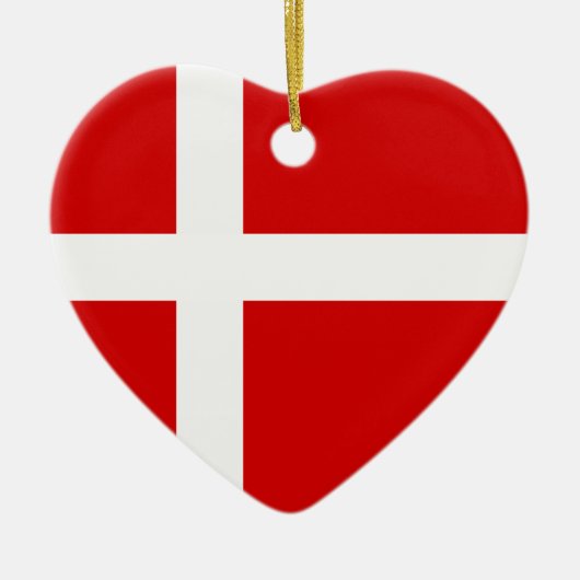 De vlag van Denemarken Keramisch Ornament (Voorkant)