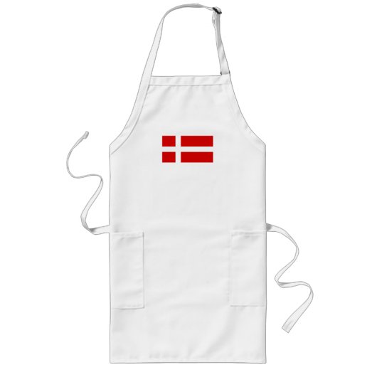 De vlag van Denemarken Lang Schort (Voorkant)
