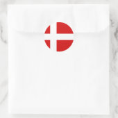 De vlag van Denemarken Ronde Sticker (Tas)