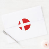 De vlag van Denemarken Ronde Sticker (Envelop)