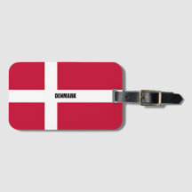 de vlag van Denemarken, voorzien van een etiket,