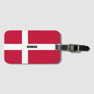 de vlag van Denemarken, voorzien van een etiket, Bagagelabel