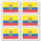 De vlag van Ecuador Collectie pack van 6 Sticker (Voorkant)