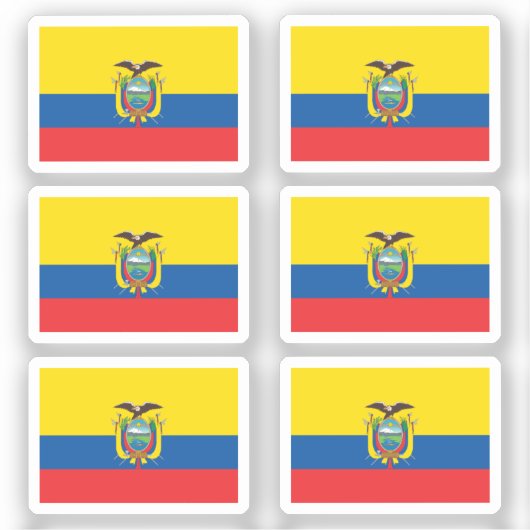 De vlag van Ecuador Collectie pack van 6 Sticker (Voorkant)