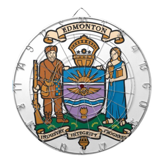 De vlag van Edmonton (Alberta, Canada) Dartbord (Voorkant)