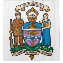 De vlag van Edmonton (Alberta, Canada) Douchegordijn