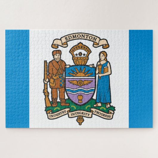 De vlag van Edmonton (Alberta, Canada) Legpuzzel (Horizontaal)