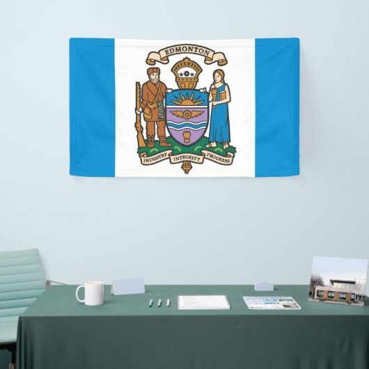 De vlag van Edmonton (Alberta, Canada) Spandoek (Beurs)