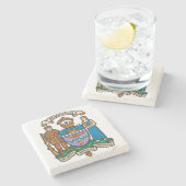 De vlag van Edmonton (Alberta, Canada) Stenen Onderzetter (Zijkant)