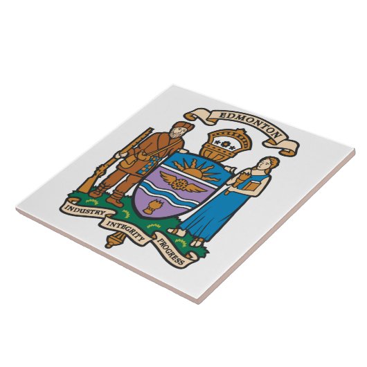 De vlag van Edmonton (Alberta, Canada) Tegeltje (Zijkant)