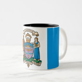 De vlag van Edmonton (Alberta, Canada) Tweekleurige Koffiemok (Voorkant rechts)