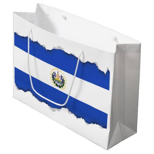 De vlag van El Salvador Groot Cadeauzakje (Voorkant Gekanteld)
