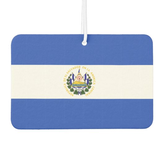De vlag van El Salvador Luchtverfrisser (Voorkant)
